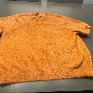 Pilcro Vibrant Orange Fuzzy Sweater